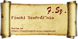 Fischl Szofrónia névjegykártya
